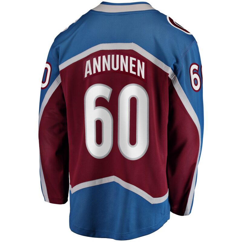 Justus Annunen Colorado Avalanche Home Premier Breakaway Player Jersey - Burgundy - Image 3