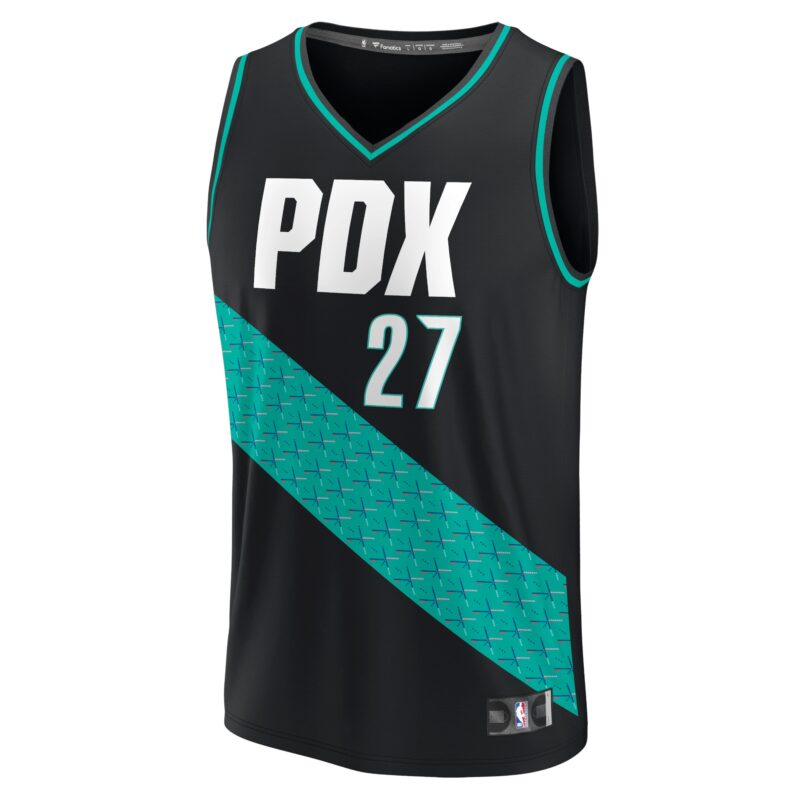 Jusuf Nurkic Portland Trail Blazers Fastbreak Jersey - City Edition - Black - Image 2