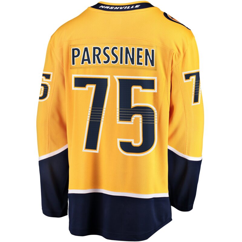 Juuso Parssinen Nashville Predators Home Breakaway Jersey - Gold - Image 3
