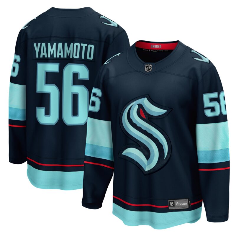 Kailer Yamamoto Seattle Kraken Home Breakaway Player Jersey - Deep Sea Blue