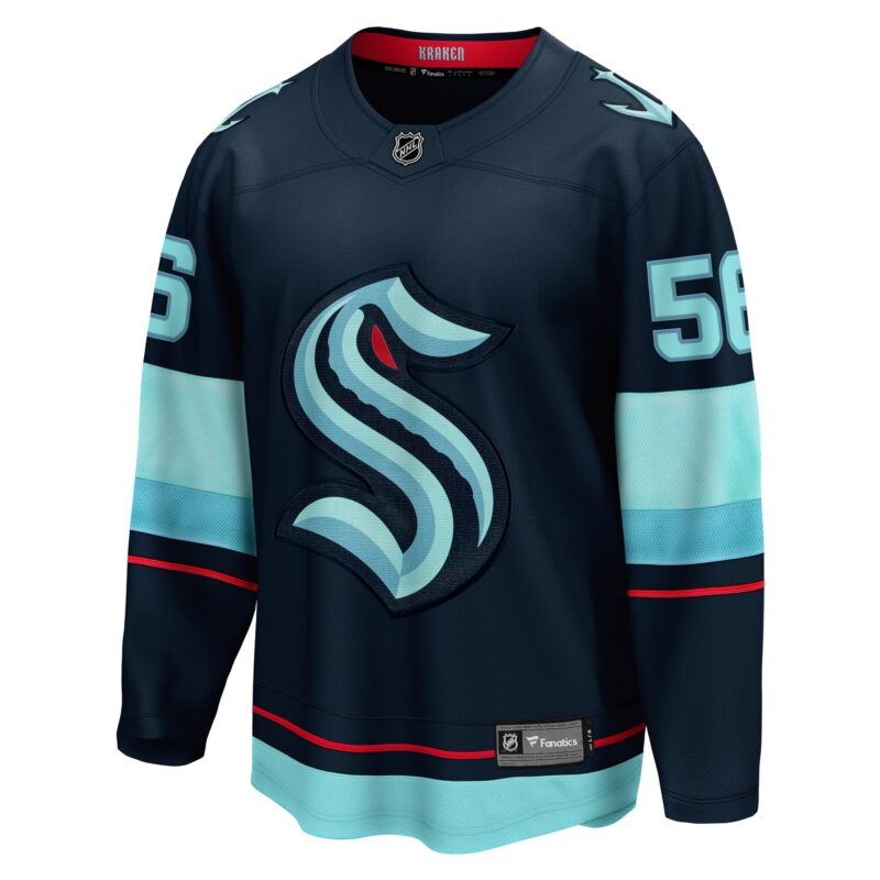 Kailer Yamamoto Seattle Kraken Home Breakaway Player Jersey - Deep Sea Blue - Image 2
