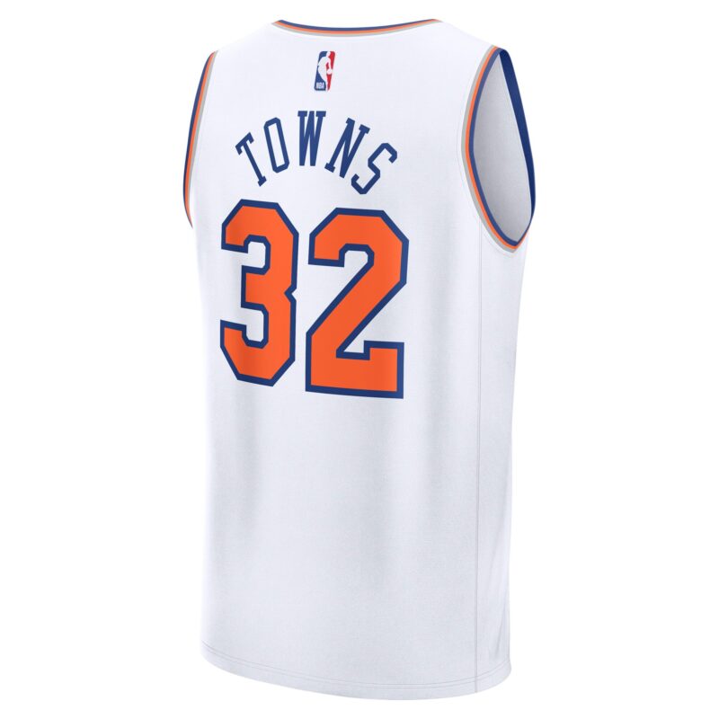 Karl-Anthony Towns New York Knicks Fast Break Player Jersey - Association Edition - White - Image 3