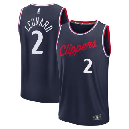 Kawhi Leonard LA Clippers Fast Break Icon Jersey - Navy