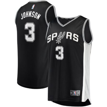 Keldon Johnson San Antonio Spurs Fast Break Jersey Black - Icon Edition