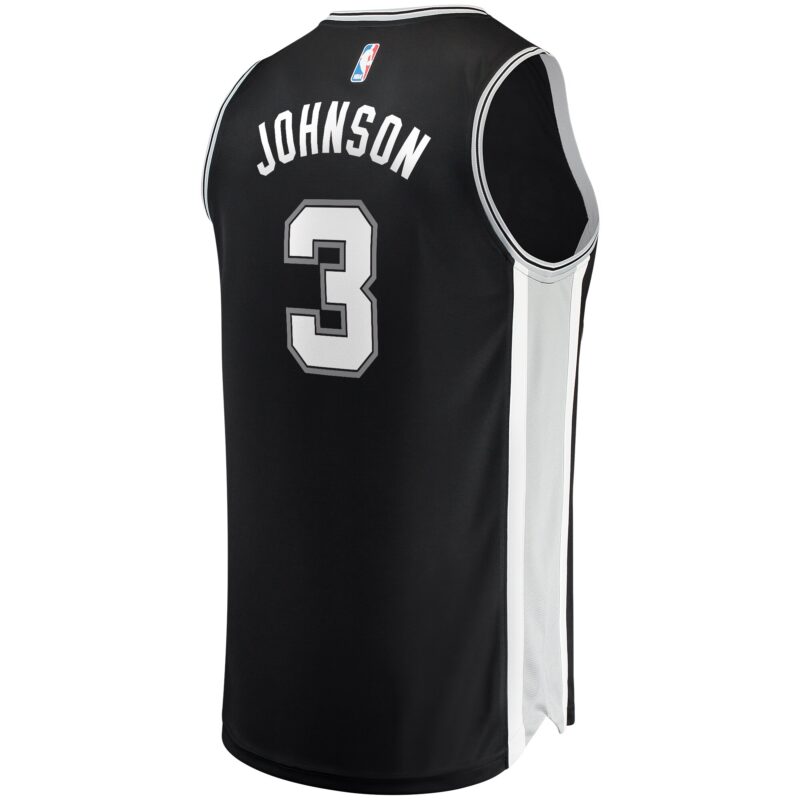Keldon Johnson San Antonio Spurs Fast Break Jersey Black - Icon Edition - Image 3
