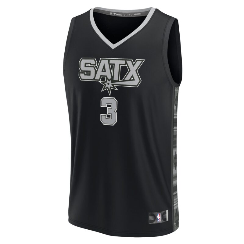 Keldon Johnson San Antonio Spurs Fast Break Player Jersey - Statement Edition - Black - Image 2