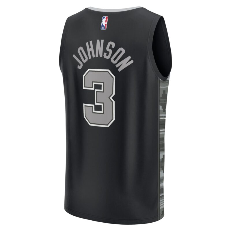 Keldon Johnson San Antonio Spurs Fast Break Player Jersey - Statement Edition - Black - Image 3