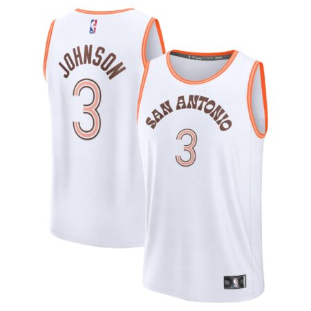 Keldon Johnson San Antonio Spurs Fast Break Jersey - White - City Edition