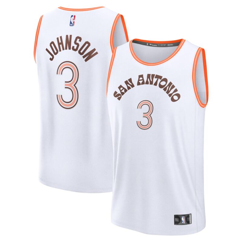 Keldon Johnson San Antonio Spurs Fast Break Jersey - White - City Edition