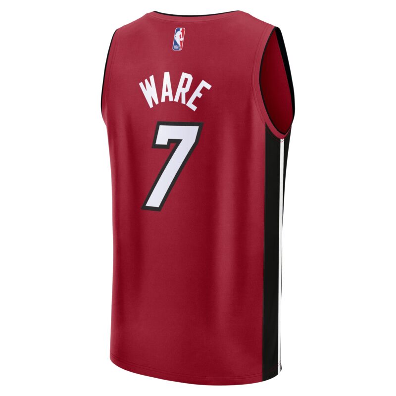 Kel'el Ware Miami Heat Fast Break Player Jersey - Statement Edition - Red - Image 3