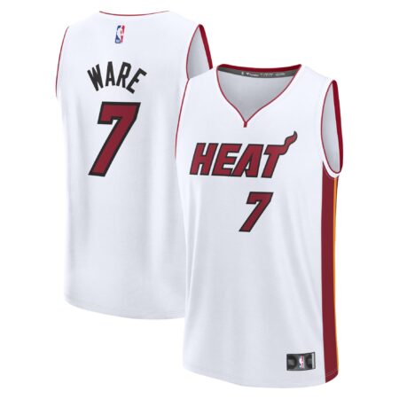 Kel'el Ware Miami Heat Fast Break Player Jersey - Association Edition - White