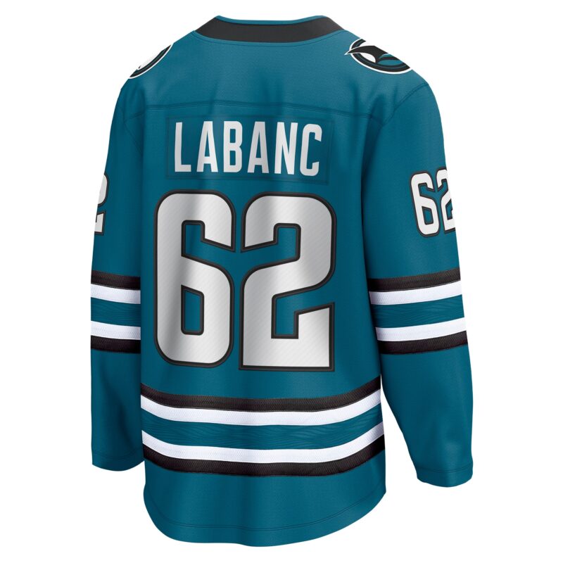 Kevin Labanc San Jose Sharks Home Breakaway Player Jersey - Teal - Image 3