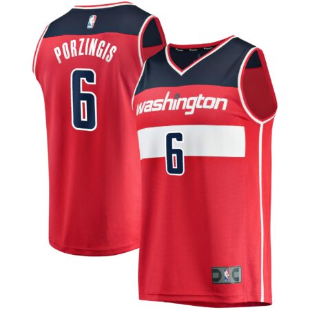 Kristaps Porzingis Washington Wizards Fast Break Jersey - Icon Edition - Red