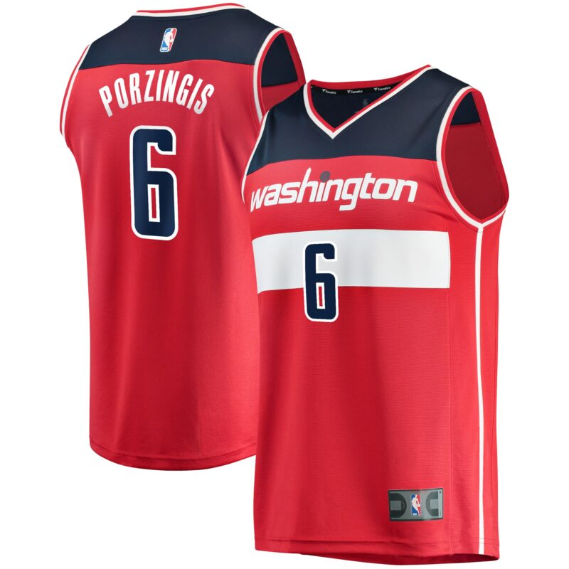 Kristaps Porzingis Washington Wizards Fast Break Jersey - Icon Edition - Red