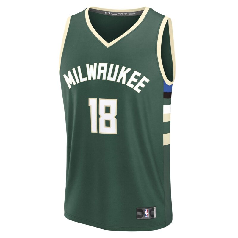 Kyle Kuzma Milwaukee Bucks Fast Break Player Jersey - Icon Edition - Hunter Green - Image 2