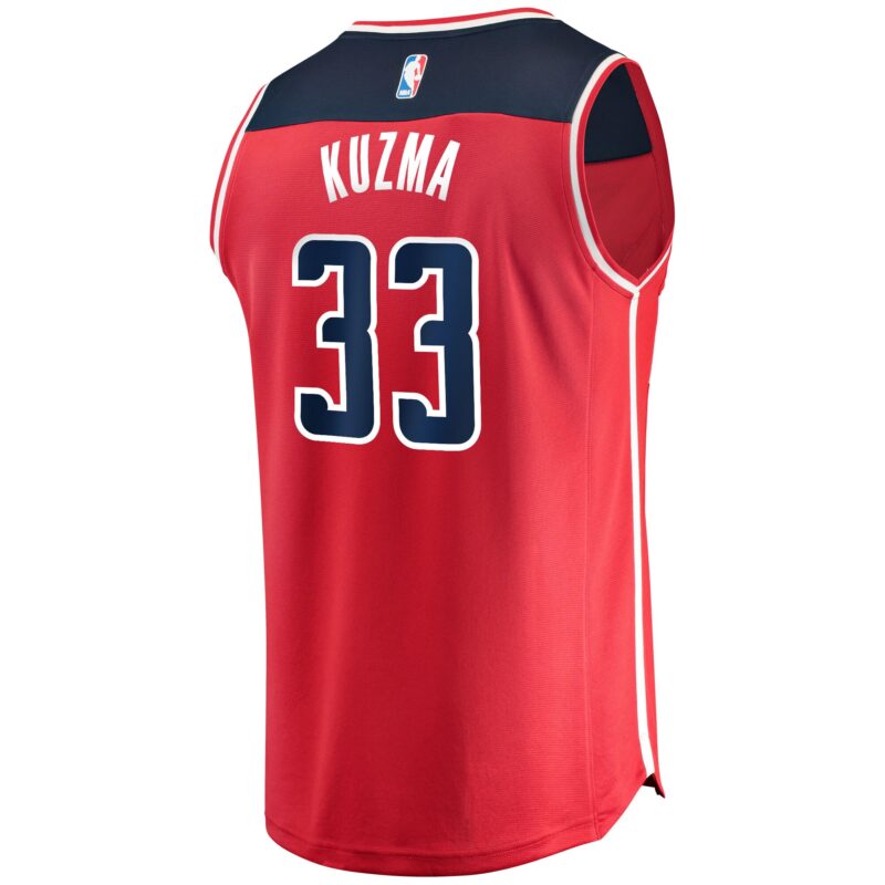 Kyle Kuzma Washington Wizards Fast Break Jersey - Icon Edition - Red - Image 3
