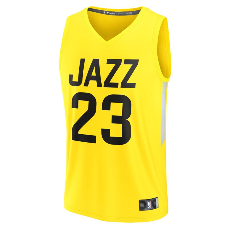 Lauri Markkanen Utah Jazz Fast Break Player Jersey - Icon Edition - Yellow - Image 2