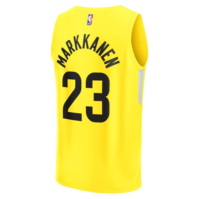 Lauri Markkanen Utah Jazz Fast Break Player Jersey - Icon Edition - Yellow - Image 3