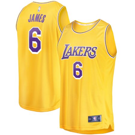 LeBron James Los Angeles Lakers #6 Fast Break Player Jersey Gold - Icon Edition