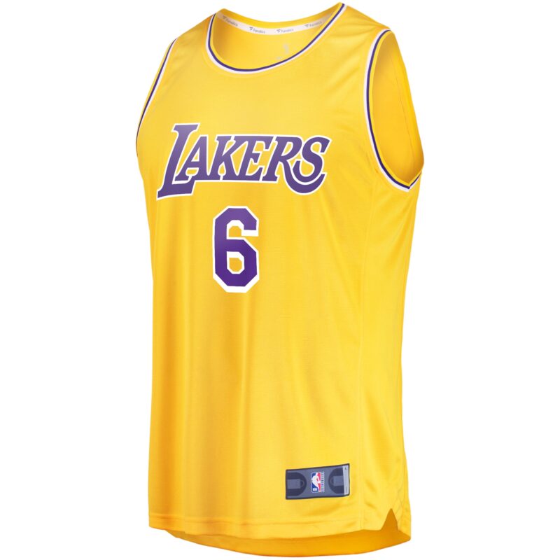 LeBron James Los Angeles Lakers #6 Fast Break Player Jersey Gold - Icon Edition - Image 2
