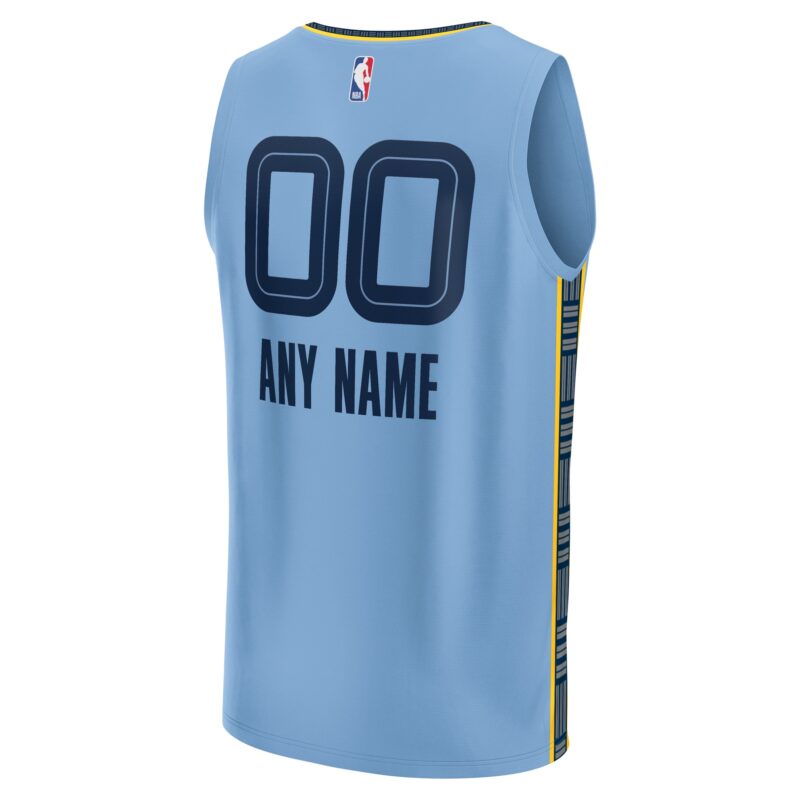 Memphis Grizzlies Custom Fast Break Jersey - Statement Edition - Light Blue - Image 3