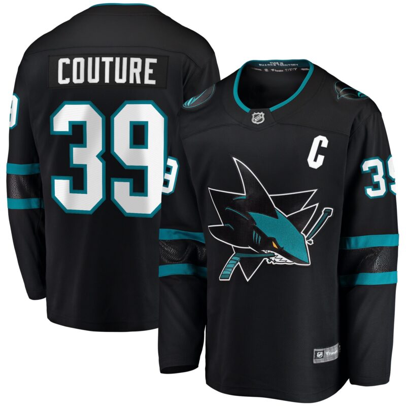 Logan Couture San Jose Sharks Alternate Premier Breakaway Player Captain Jersey - Black