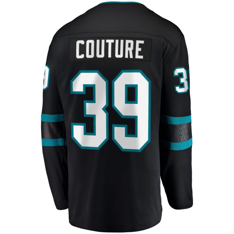 Logan Couture San Jose Sharks Alternate Premier Breakaway Player Captain Jersey - Black - Image 3