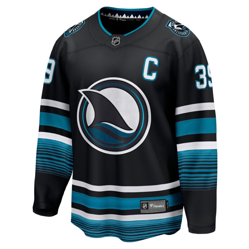 Logan Couture San Jose Sharks Alternate Premier Breakaway Player Jersey - Black - Image 2