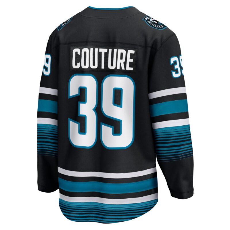 Logan Couture San Jose Sharks Alternate Premier Breakaway Player Jersey - Black - Image 3