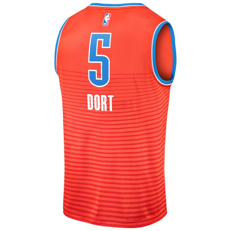 Luguentz Dort Oklahoma City Thunder Fast Break Player Jersey - Statement Edition - Orange - Image 3