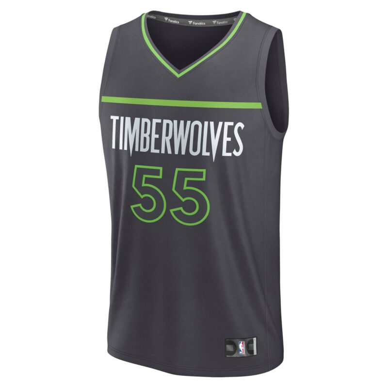 Luka Garza Minnesota Timberwolves Fast Break Player Jersey - Statement Edition - Charcoal - Image 2