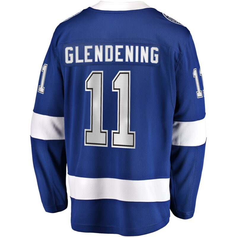 Luke Glendening Tampa Bay Lightning Home Breakaway Jersey - Blue - Image 3