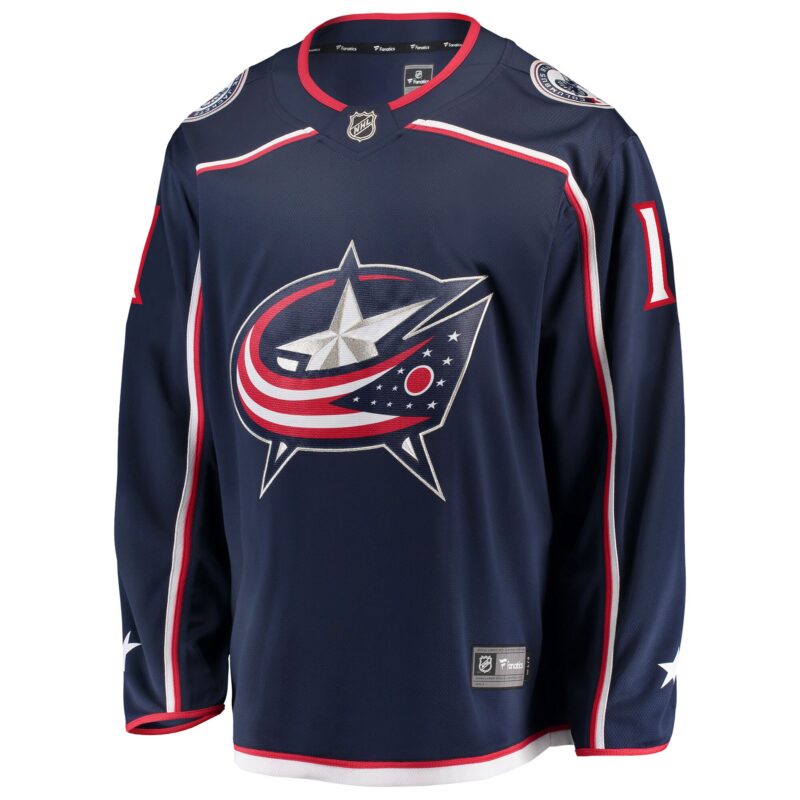 Luke Kunin Columbus Blue Jackets Home Breakaway Jersey - Navy - Image 2