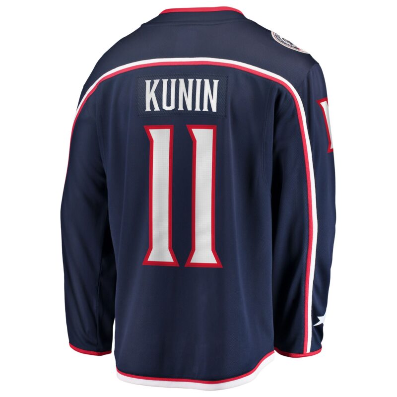 Luke Kunin Columbus Blue Jackets Home Breakaway Jersey - Navy - Image 3