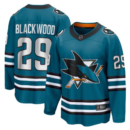 Mackenzie Blackwood San Jose Sharks Home Breakaway Jersey - Teal