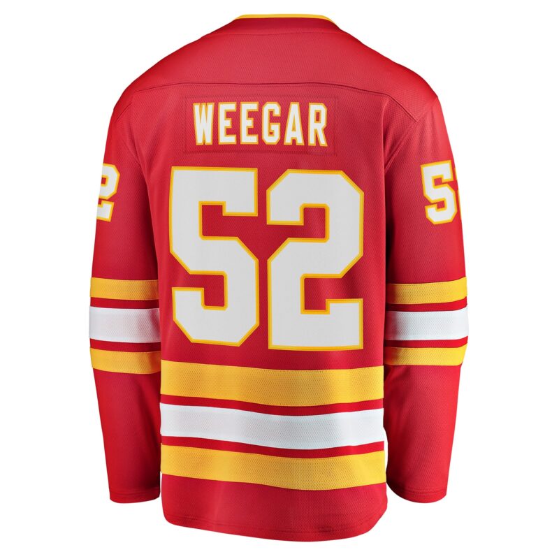MacKenzie Weegar Calgary Flames Home Breakaway Player Jersey - Red - Image 3