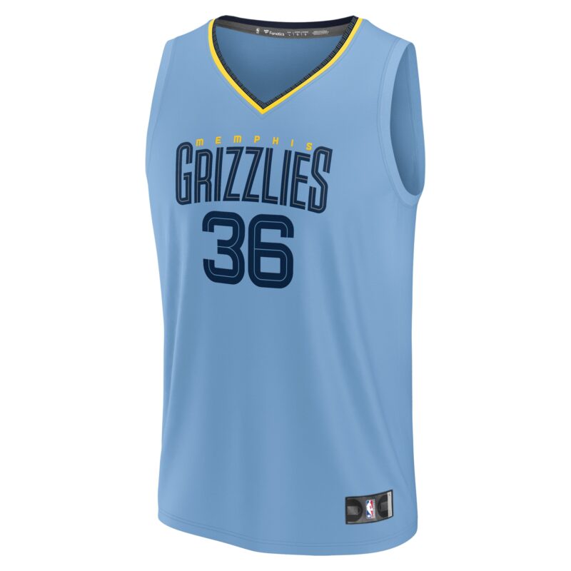 Marcus Smart Memphis Grizzlies Fast Break Player Jersey - Statement Edition - Light Blue - Image 2