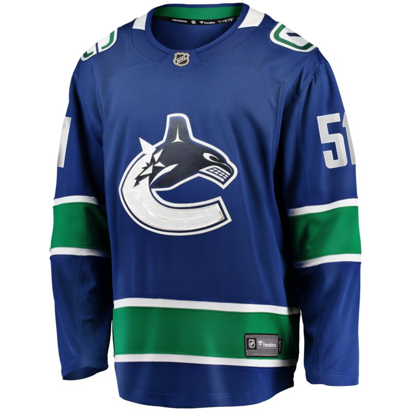 Mark Friedman Vancouver Canucks Home Premier Breakaway Player Jersey - Blue - Image 2