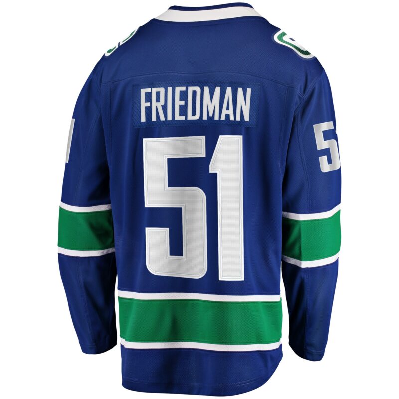 Mark Friedman Vancouver Canucks Home Premier Breakaway Player Jersey - Blue - Image 3