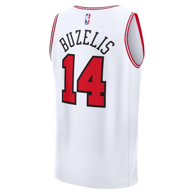 Matas Buzelis Chicago Bulls Fast Break Player Jersey - Association Edition - White - Image 3