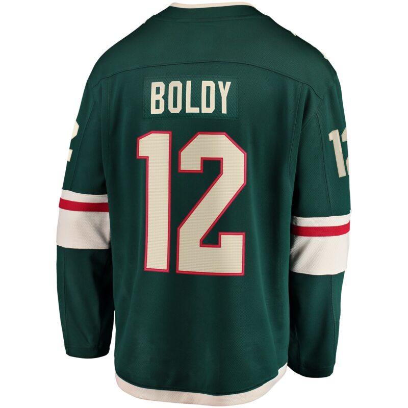 Matthew Boldy Minnesota Wild Home Breakaway Player Jersey - Green - Image 3