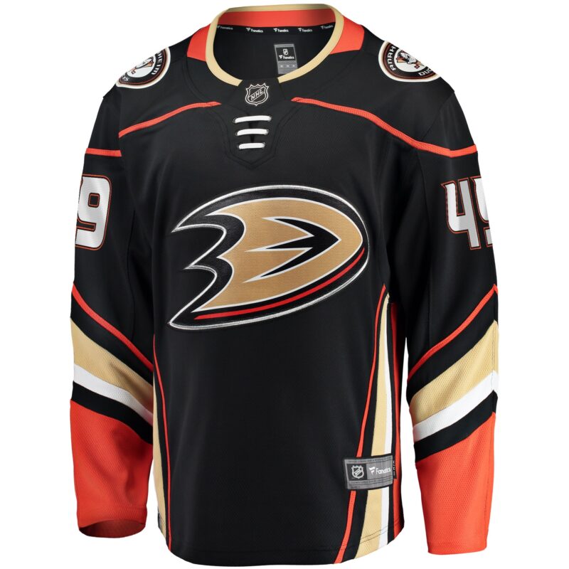 Max Jones Anaheim Ducks Home Breakaway Jersey - Black - Image 2