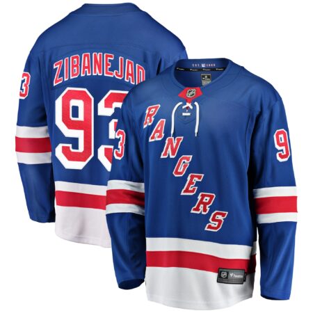 Mika Zibanejad New York Rangers Home Breakaway Player Jersey - Blue