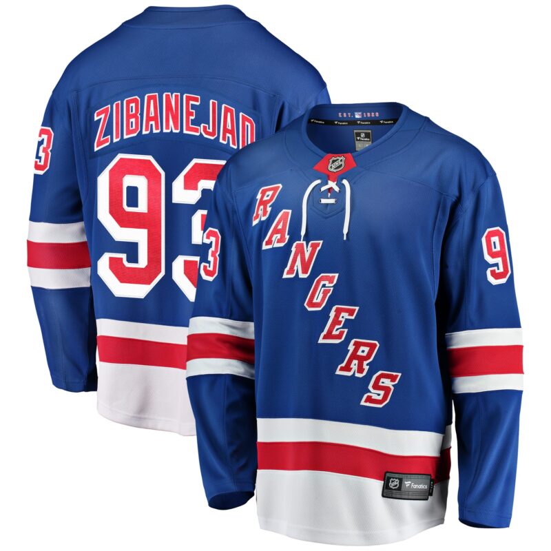 Mika Zibanejad New York Rangers Home Breakaway Player Jersey - Blue