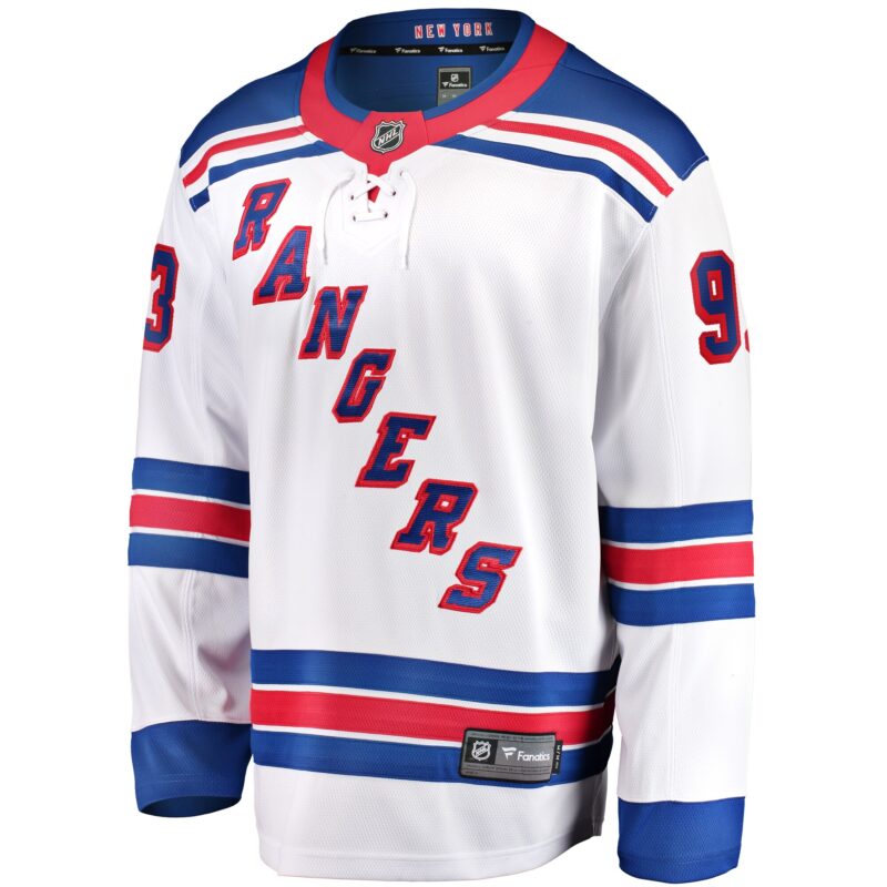 Mika Zibanejad New York Rangers Away Premier Breakaway Player Jersey - White - Image 2