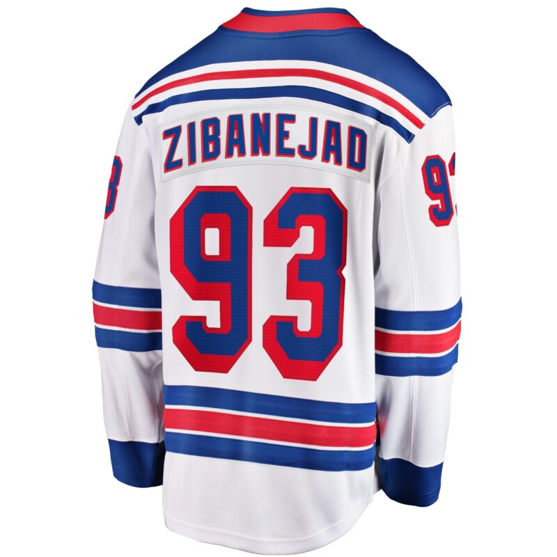 Mika Zibanejad New York Rangers Away Premier Breakaway Player Jersey - White - Image 3