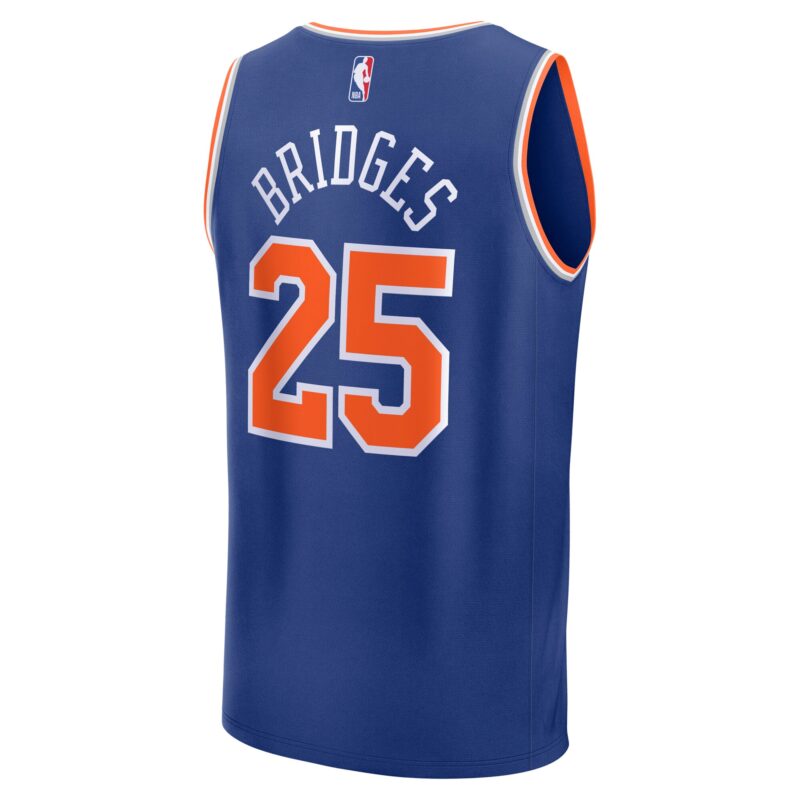 Mikal Bridges New York Knicks Fast Break Player Jersey - Icon Edition - Blue - Image 3