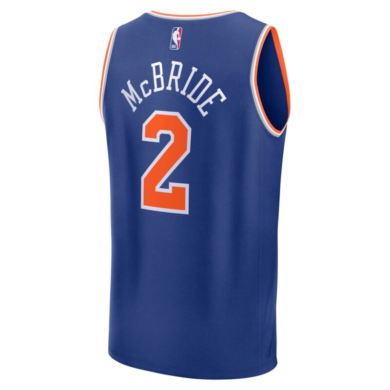 Miles McBride New York Knicks Fast Break Player Jersey - Icon Edition - Blue - Image 3