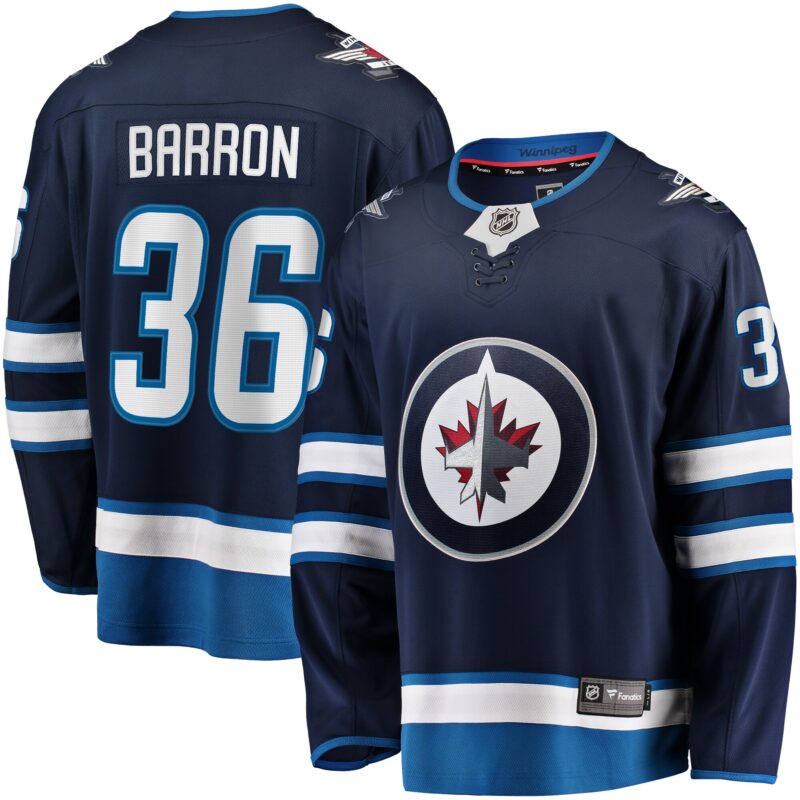 Morgan Barron Winnipeg Jets Home Premier Breakaway Player Jersey - Navy
