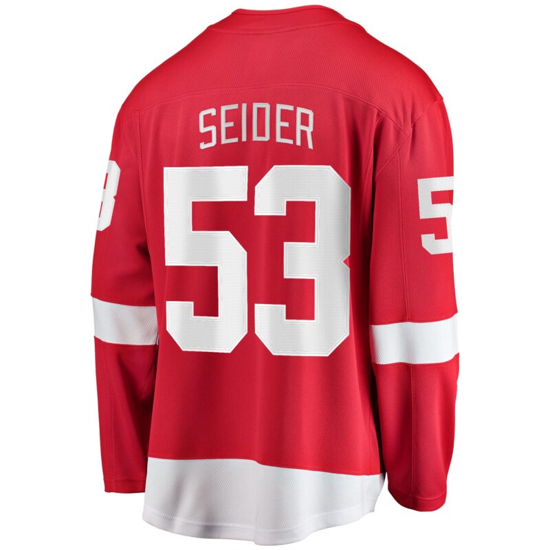 Moritz Seider Detroit Red Wings Home Breakaway Player Jersey - Red - Image 3